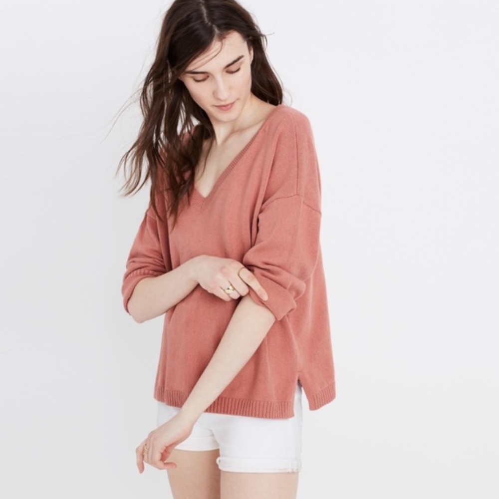 NWT Madewell Double-V Pullover Sweater